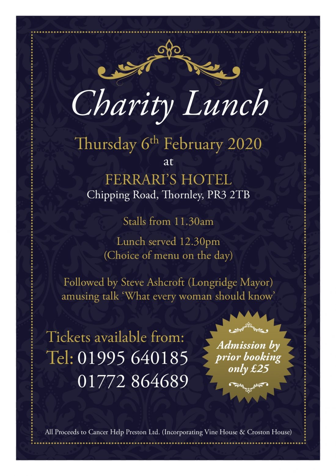 Ferrari's Country House Fundraising Lunch - 6th February 2020